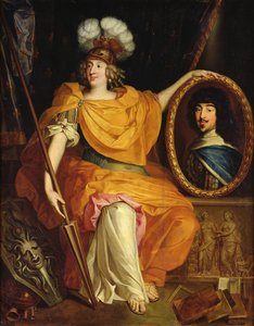 アンマリールイーズドルレアン、父の肖像画を保持している、フランスのガストン、1672年 作： Pierre Bourguignon